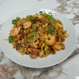 Char Siu, Eggs & Shrimp Fried Rice